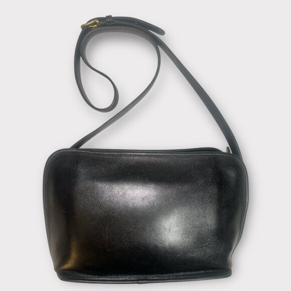 VTG Coach Oliver Bag 9902 Black Leather Brass Crossbody Purse 90s USA + Tag - Picture 6 of 10